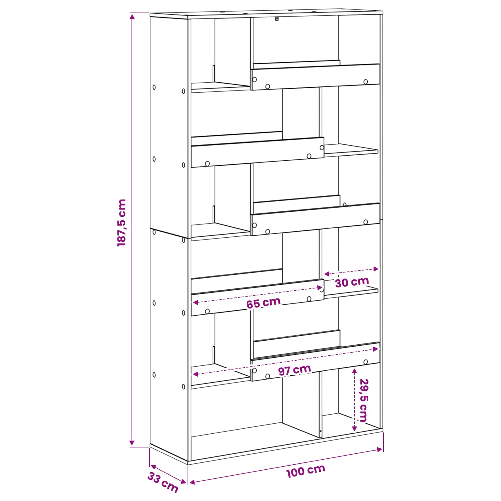 Ράφι βιβλίων Μαύρη δρυς 100 x 33 x 156,5 εκ Επεξεργασμένο ξύλο