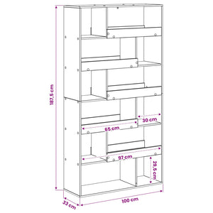 Ράφι βιβλίων Μαύρη δρυς 100 x 33 x 156,5 εκ Επεξεργασμένο ξύλο - Pakobazaar