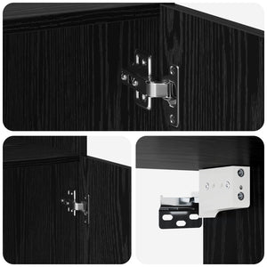 Ντουλάπα Αποθήκευσης με Ράφια Μαύρη Δρυς 70 x 42,5 x 225 εκ - Pakobazaar