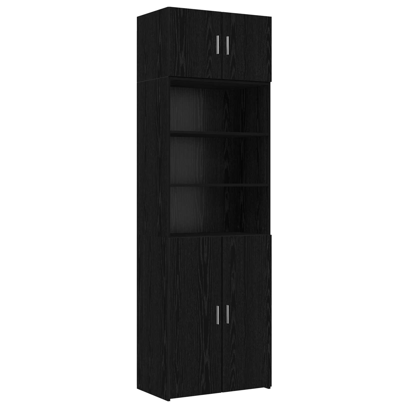 Ντουλάπα Αποθήκευσης με Ράφια Μαύρη Δρυς 70 x 42,5 x 225 εκ - Pakobazaar