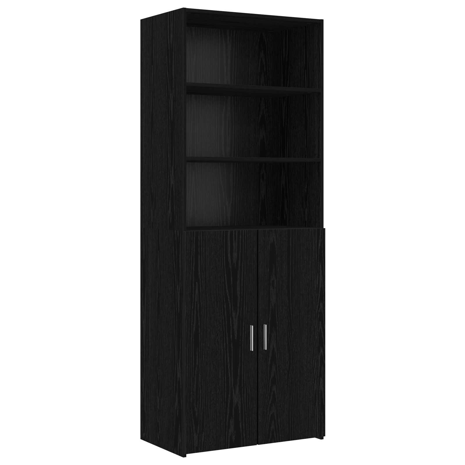 Ντουλάπα Αποθήκευσης με Ράφια Μαύρη Δρυς 70 x 42,5 x 225 εκ - Pakobazaar