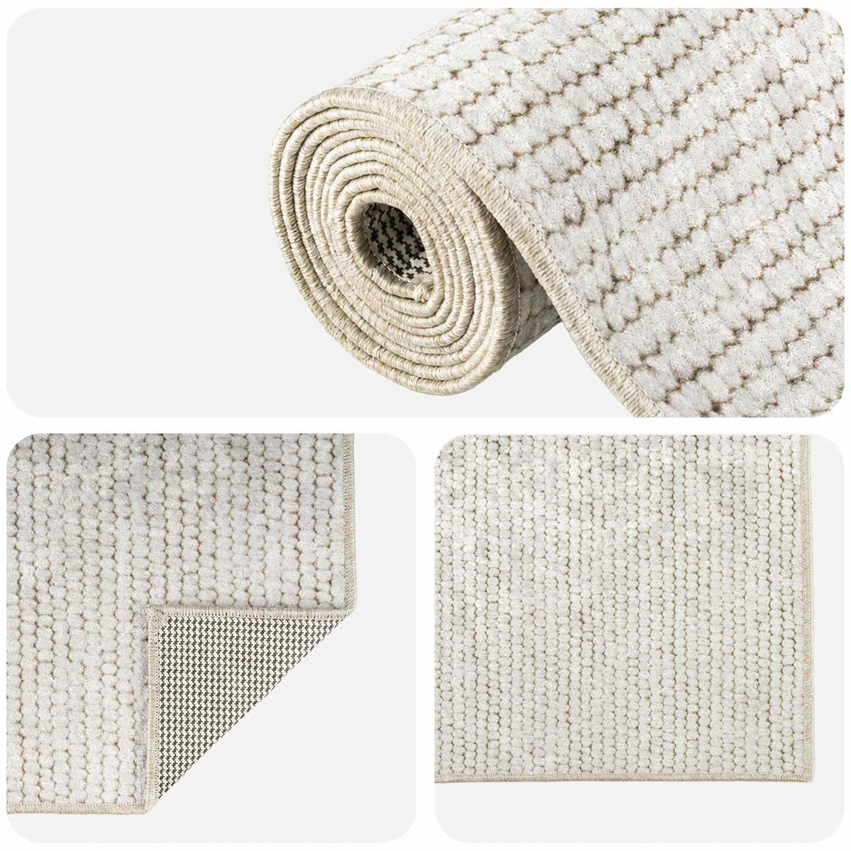 Χαλί Κρεμ 80 x 100 cm 100% Πολυεστέρας 3 mm Πλένεται