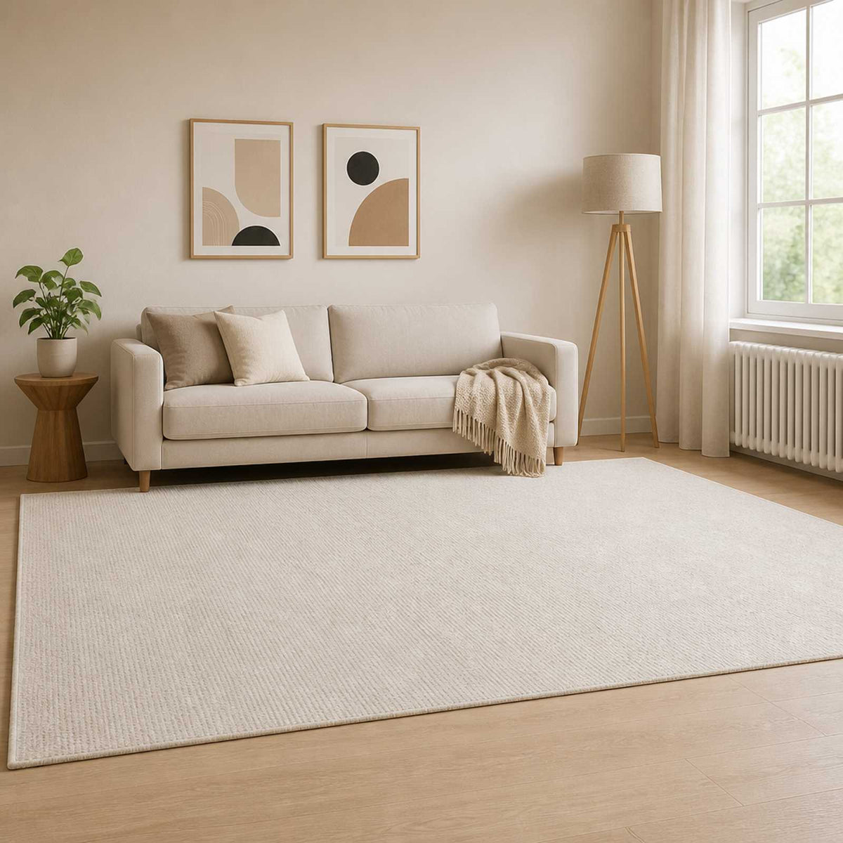 Χαλί Κρεμ 160 x 230 cm 100% Πολυεστέρας 3 mm Πλένεται - Pakobazaar