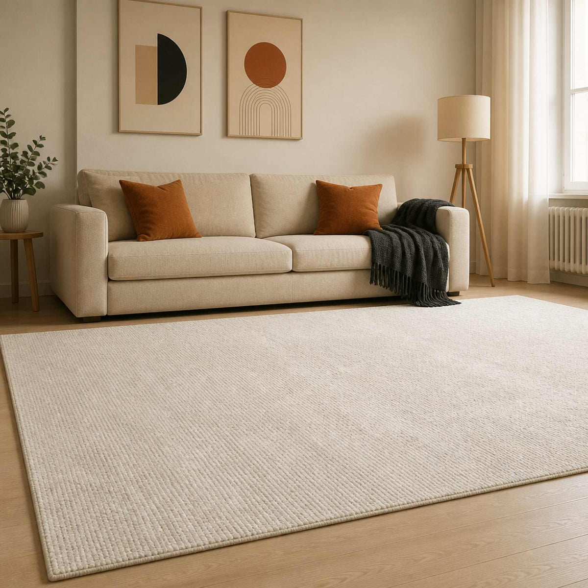 Χαλί Κρεμ 300 x 400 cm 100% Πολυεστέρας 3 mm Πλένεται