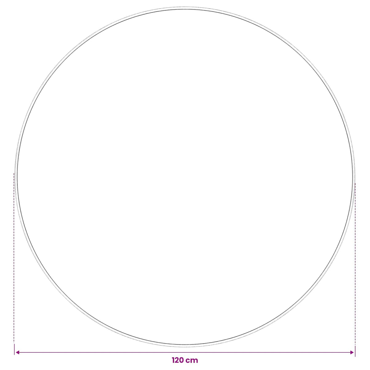 Χαλί Κρεμ Ø 120 cm 100% Πολυεστέρας 3 mm Πλένεται