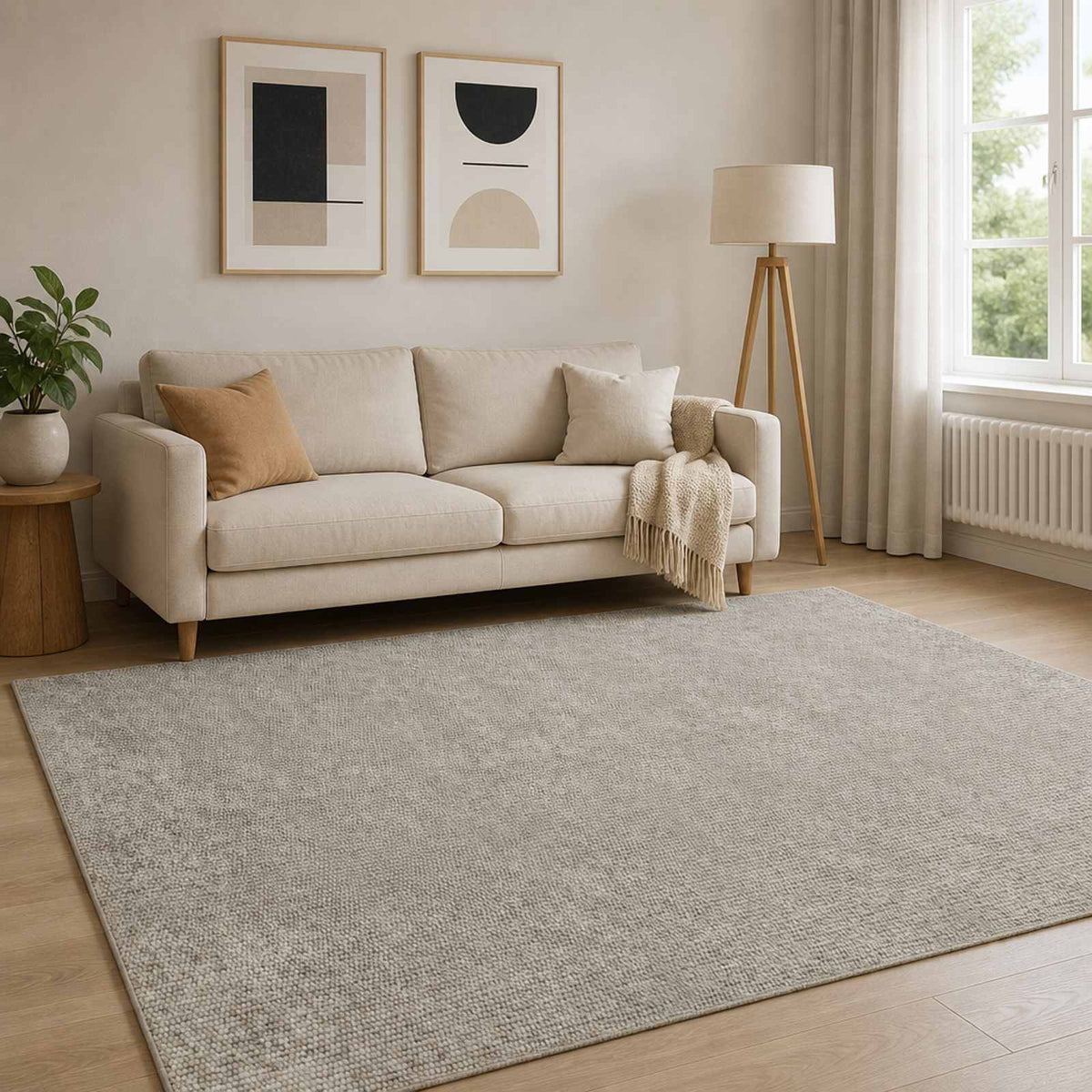 Χαλί Μπεζ 190 x 300 cm 100% Πολυεστέρας 3 mm Πλένεται