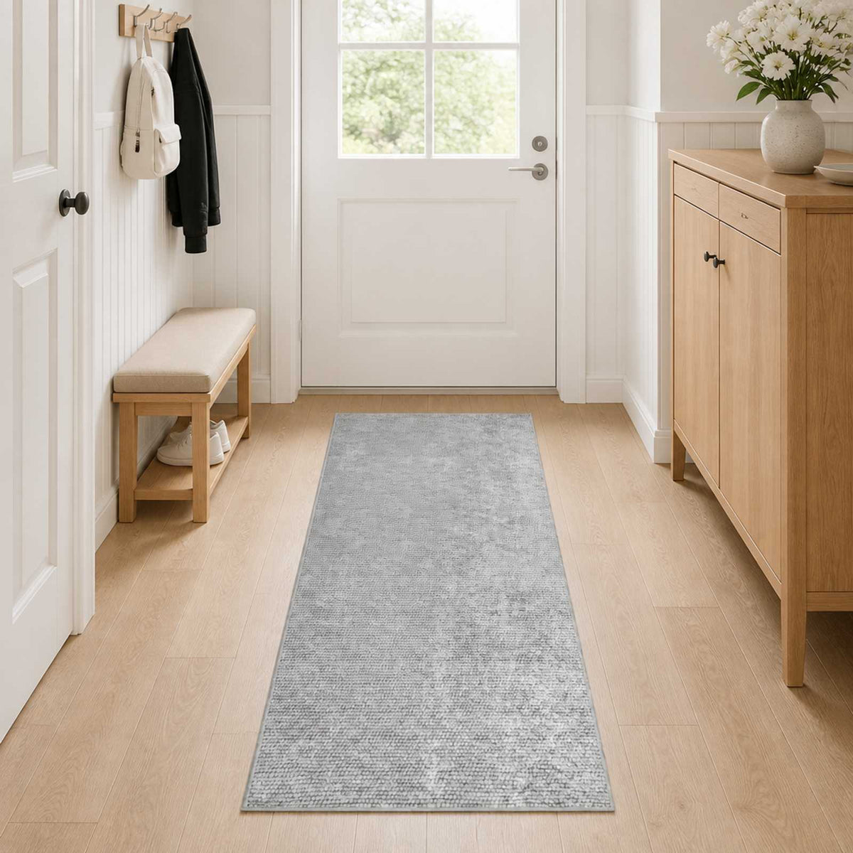 Χαλί Γκρι 80 x 200 cm 100% Πολυεστέρας 3 mm Πλένεται
