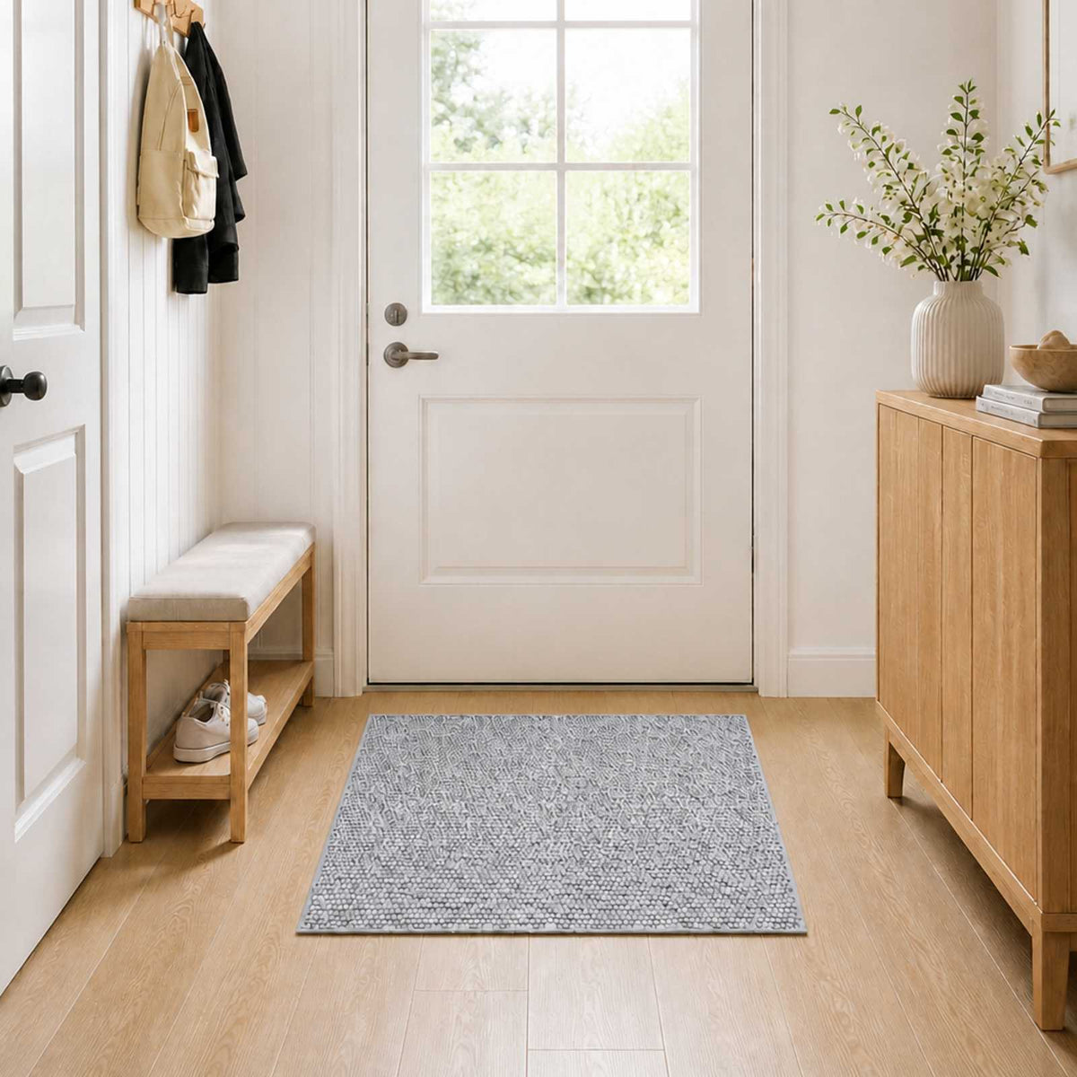 Χαλί Γκρι 100 x 100 cm 100% Πολυεστέρας 3 mm Πλένεται - Pakobazaar