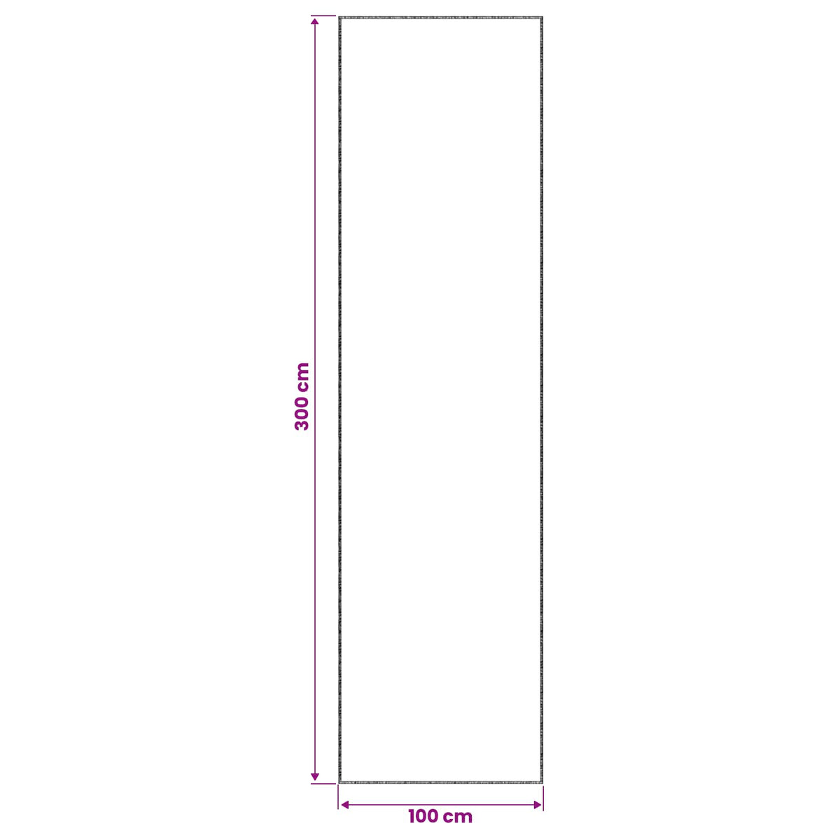 Χαλί Γκρι 100 x 300 cm 100% Πολυεστέρας 3 mm Πλένεται