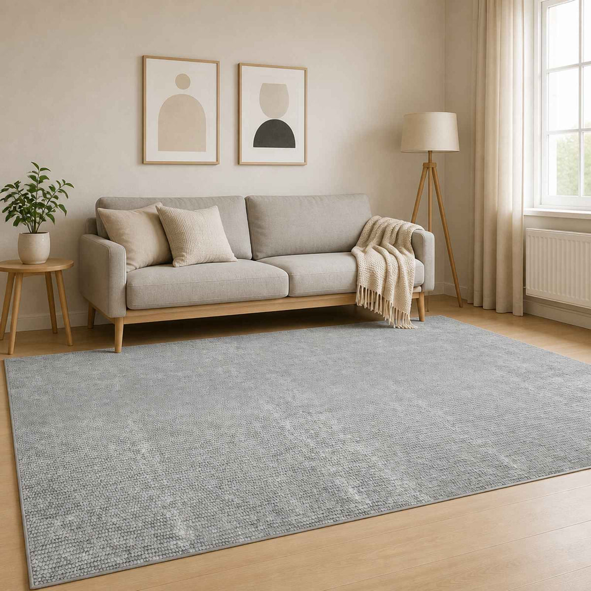 Χαλί Γκρι 160 x 230 cm 100% Πολυεστέρας 3 mm Πλένεται - Pakobazaar