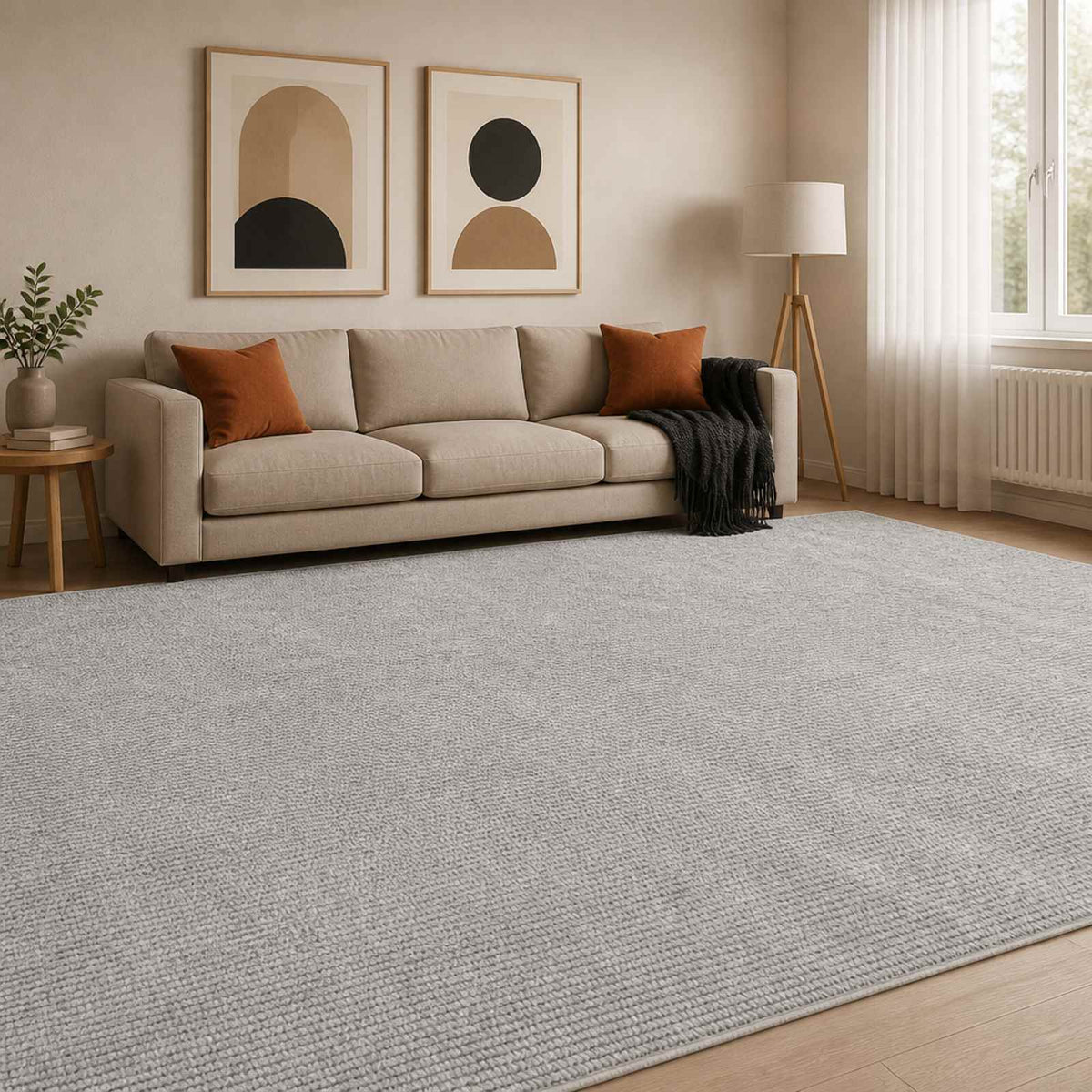 Χαλί Γκρι 300 x 400 cm 100% Πολυεστέρας 3 mm Πλένεται - Pakobazaar