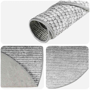 Χαλί Γκρι Ø 120 cm 100% Πολυεστέρας 3 mm Πλένεται - Pakobazaar