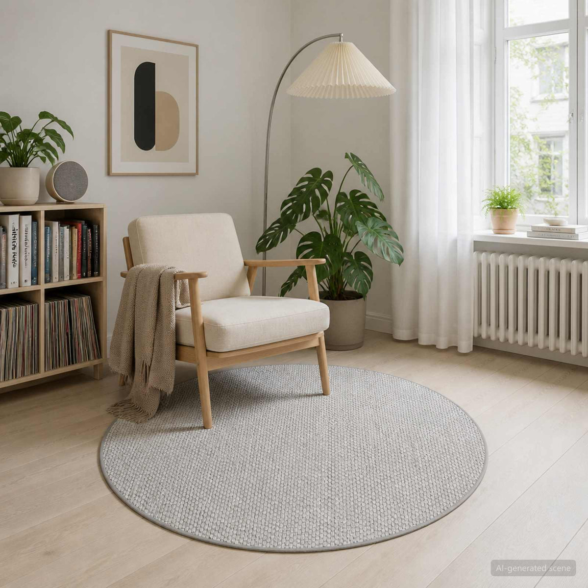 Χαλί Γκρι Ø 120 cm 100% Πολυεστέρας 3 mm Πλένεται - Pakobazaar