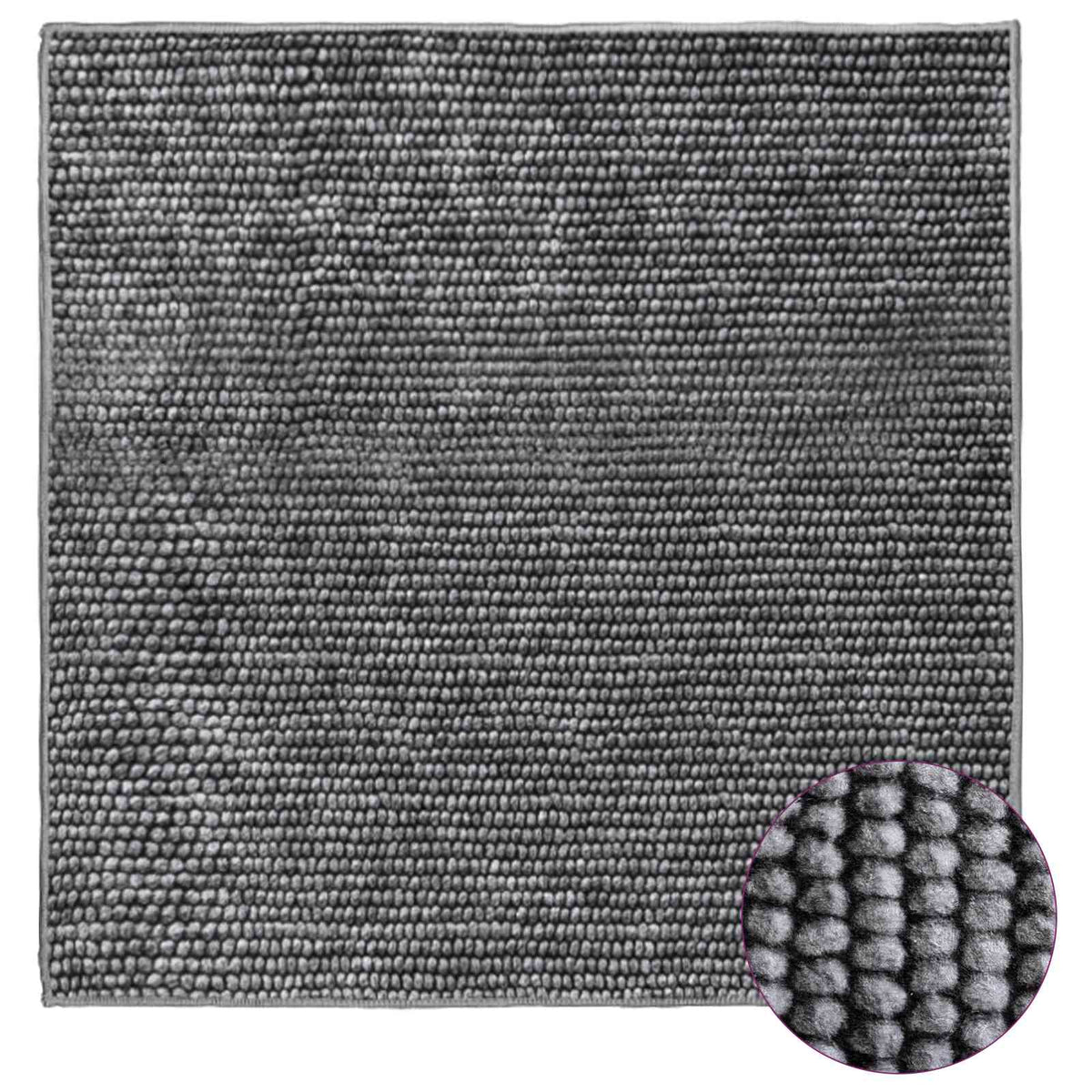 Χαλί Ανθρακί 100 x 100 cm 100% Πολυεστέρας 3 mm Πλένεται - Pakobazaar