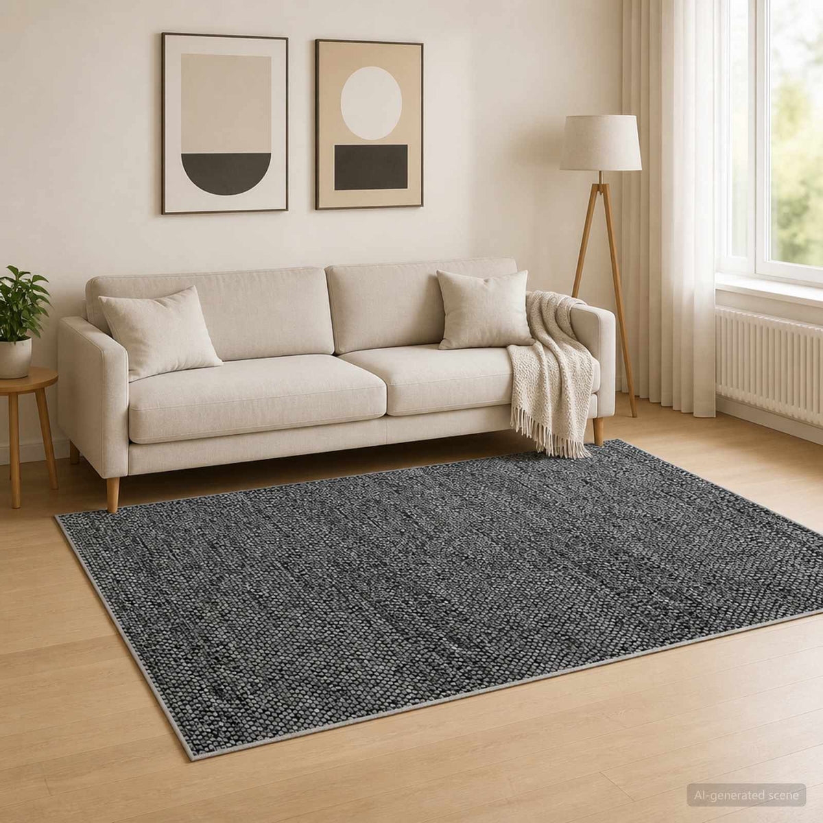 Χαλί Ανθρακί 160 x 230 cm 100% Πολυεστέρας 3 mm Πλένεται