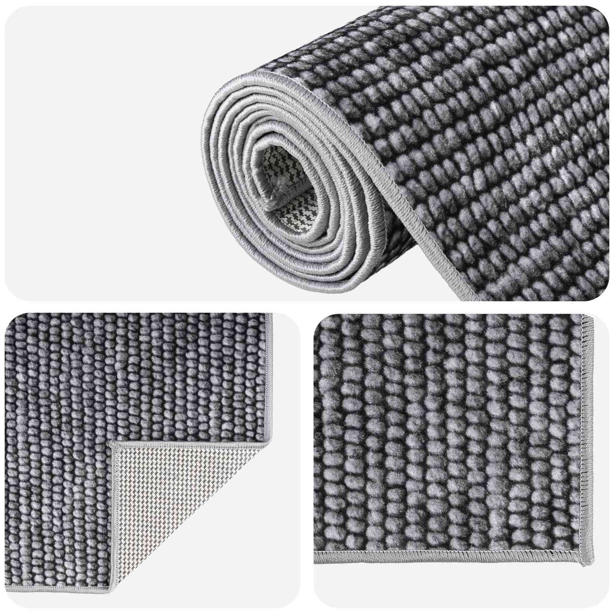 Χαλί Ανθρακί 190 x 300 cm 100% Πολυεστέρας 3 mm Πλένεται