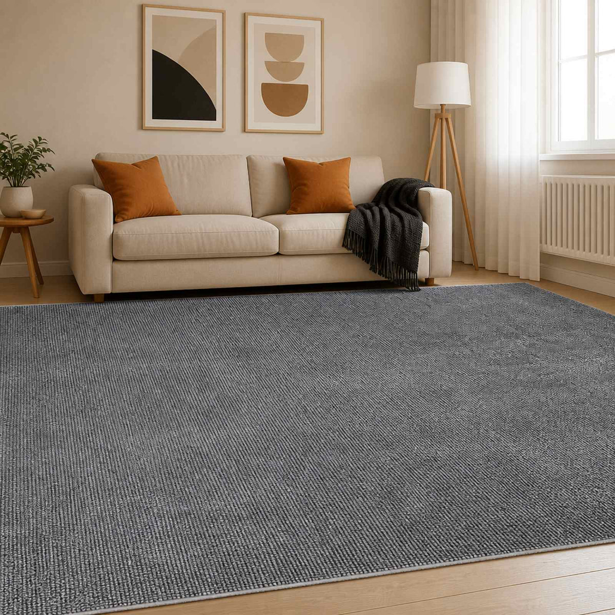 Χαλί Ανθρακί 300 x 400 cm 100% Πολυεστέρας 3 mm Πλένεται - Pakobazaar