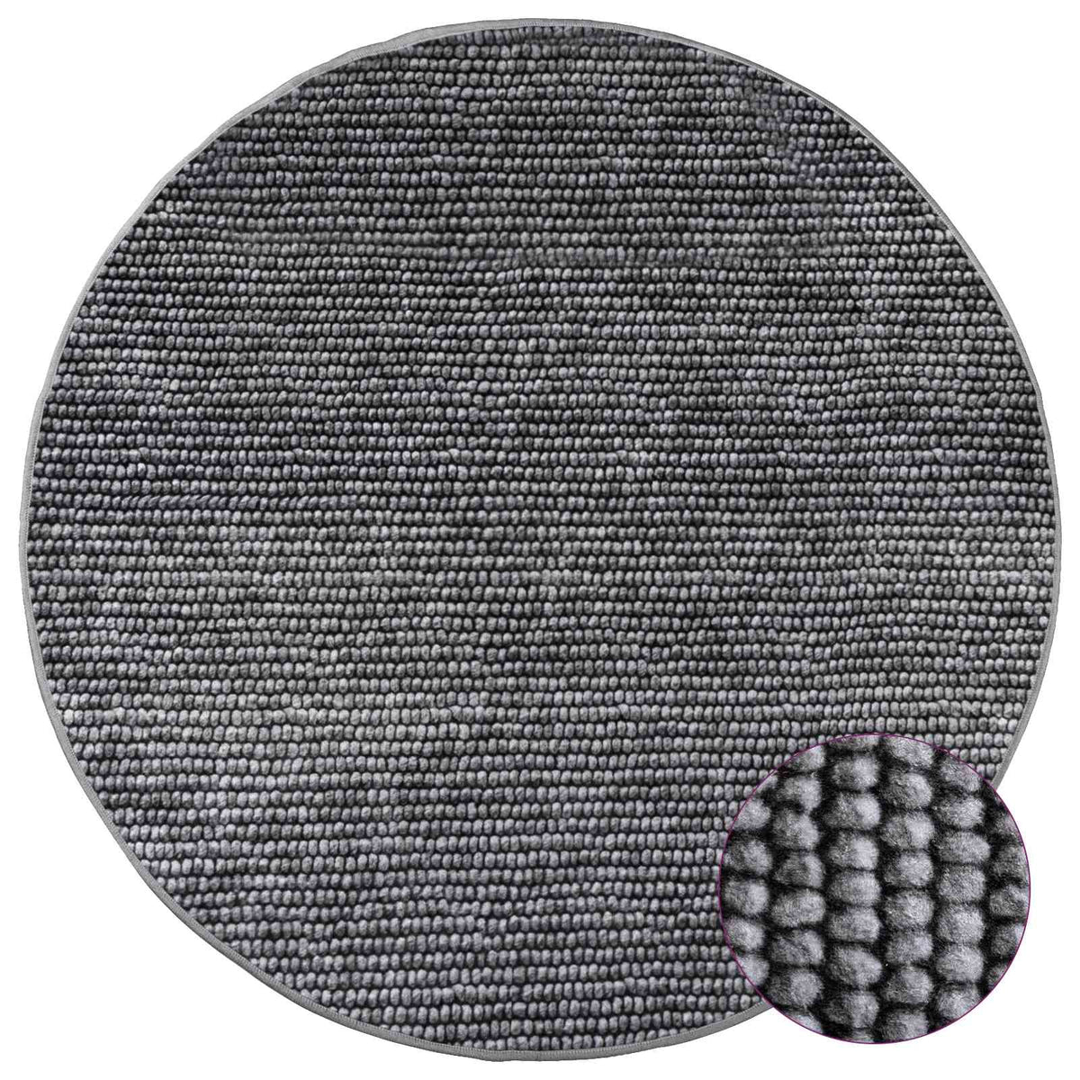 Χαλί Ανθρακί Ø 120 cm 100% Πολυεστέρας 3 mm Πλένεται