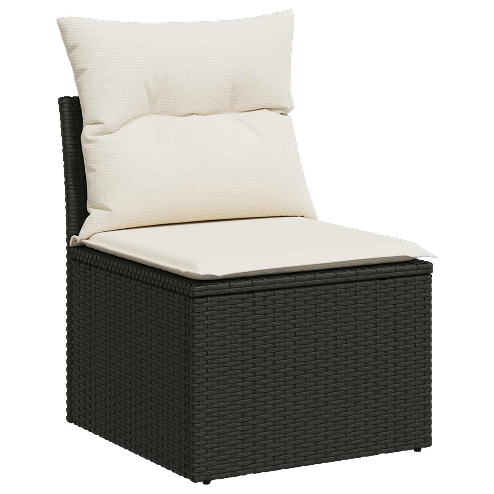 Σετ Καναπέ 6 τμχ. Μαύρο και Κρεμ Λευκό Πολυ-ρακί και Χάλυβας - Pakobazaar