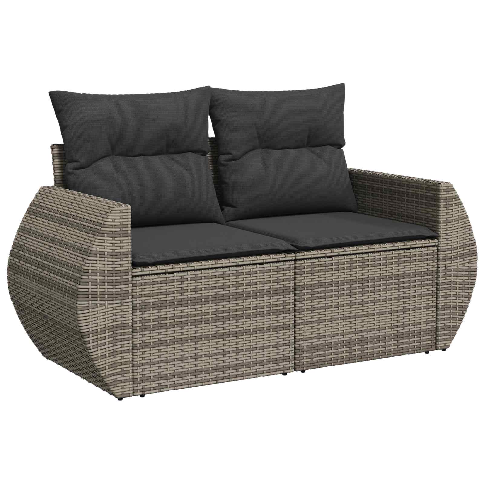 Σετ Καναπέ 6 τμχ. Γκρι και Σκούρο Γκρι Πολυ-ρακί και Χάλυβας