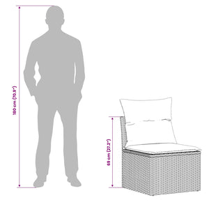 Σετ Καναπέ 5 τμχ. Καφέ και Κρέμα Λευκό Πολυ-ρακί και Χάλυβας - Pakobazaar