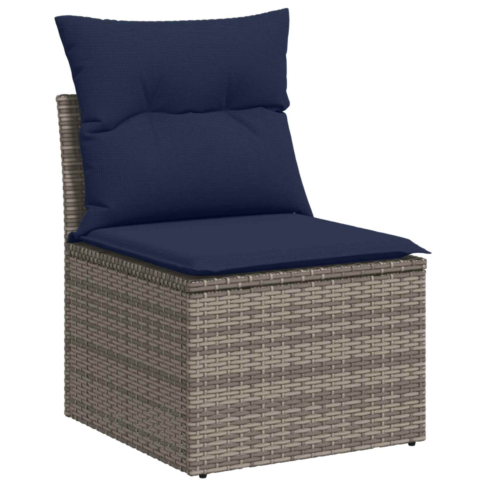 Σετ Καναπέ 5 τμχ. Γκρι και Navy Blue Πολυ-ρακί και Χάλυβας