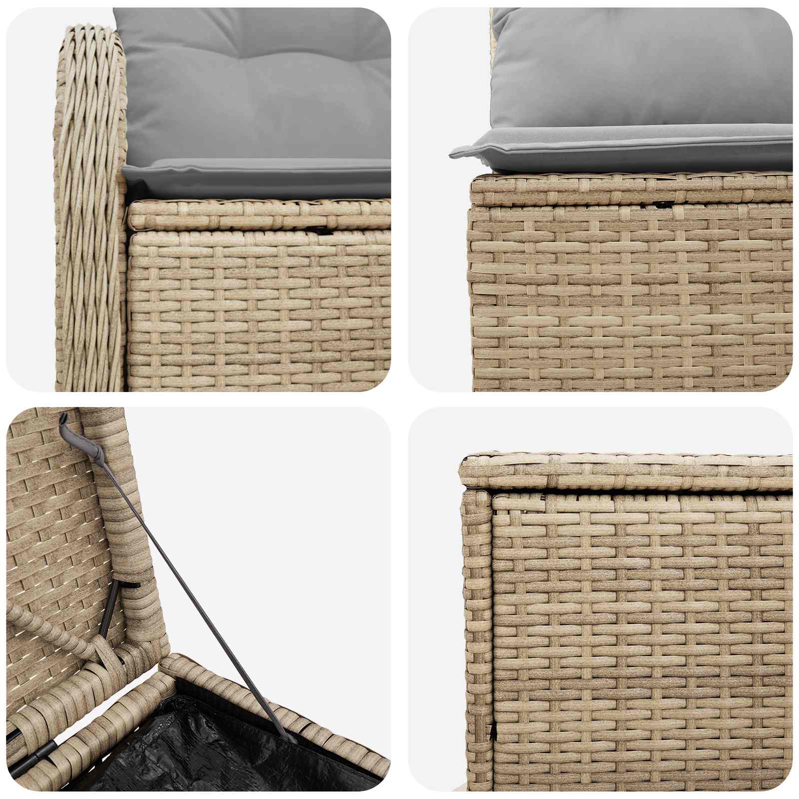 Σετ Καναπέ 5 τμχ. Μπέζ και Ανοιχτό Γκρι Πολυ-ρακί και Χάλυβας