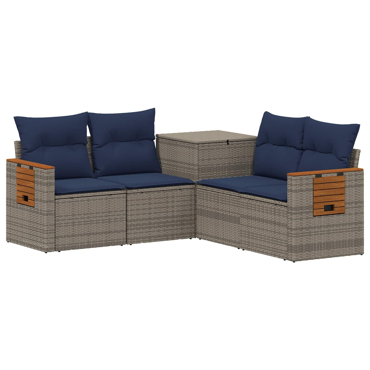 Σετ Καναπέ 5 τμχ. Γκρι και Navy Blue 179 x 179 x 85 εκ