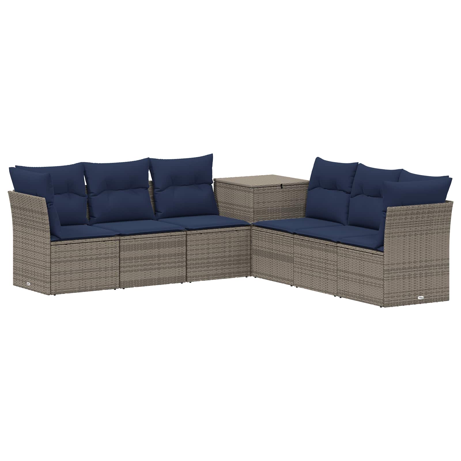 Σετ Καναπέ 7 pcs Γκρι και Navy Blue Πολυ-ρακί και Χάλυβας - Pakobazaar