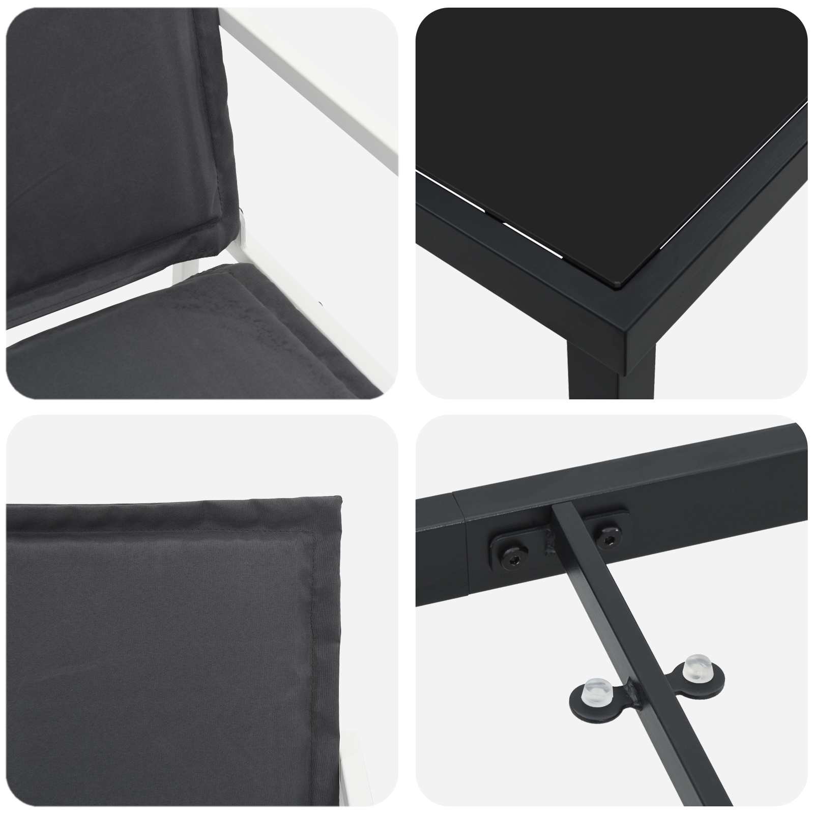 Σέτ φαγητού για κήπο 5 pcs Άσπρο και Ανθρακί 80 x 80 x 73 εκ - Pakobazaar