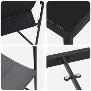 Σέτ φαγητού για κήπο 5 pcs Μαύρο και Ανθρακί 80 x 80 x 73 εκ - Pakobazaar