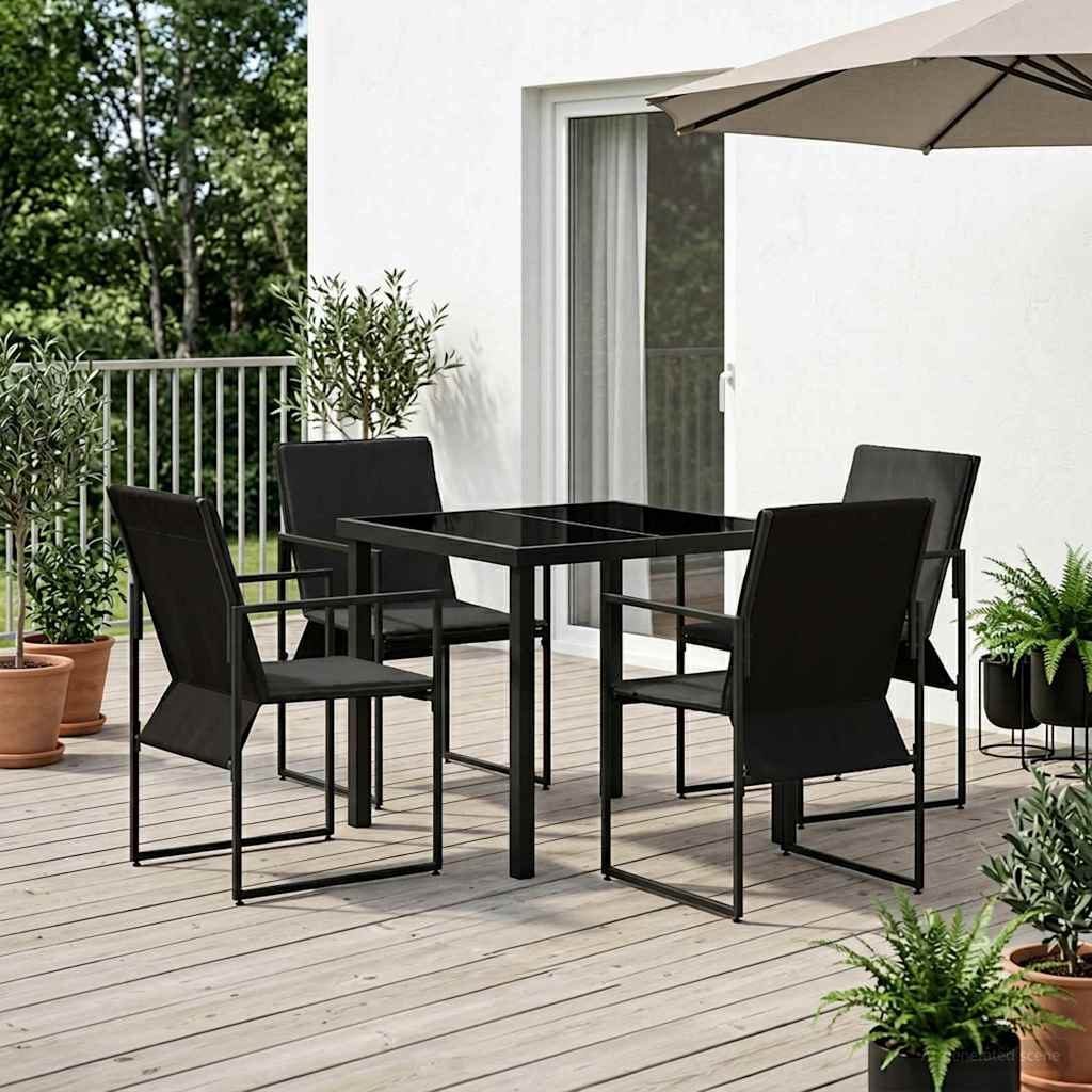 Σέτ φαγητού για κήπο 5 pcs Μαύρο και Ανθρακί 80 x 80 x 73 εκ - Pakobazaar