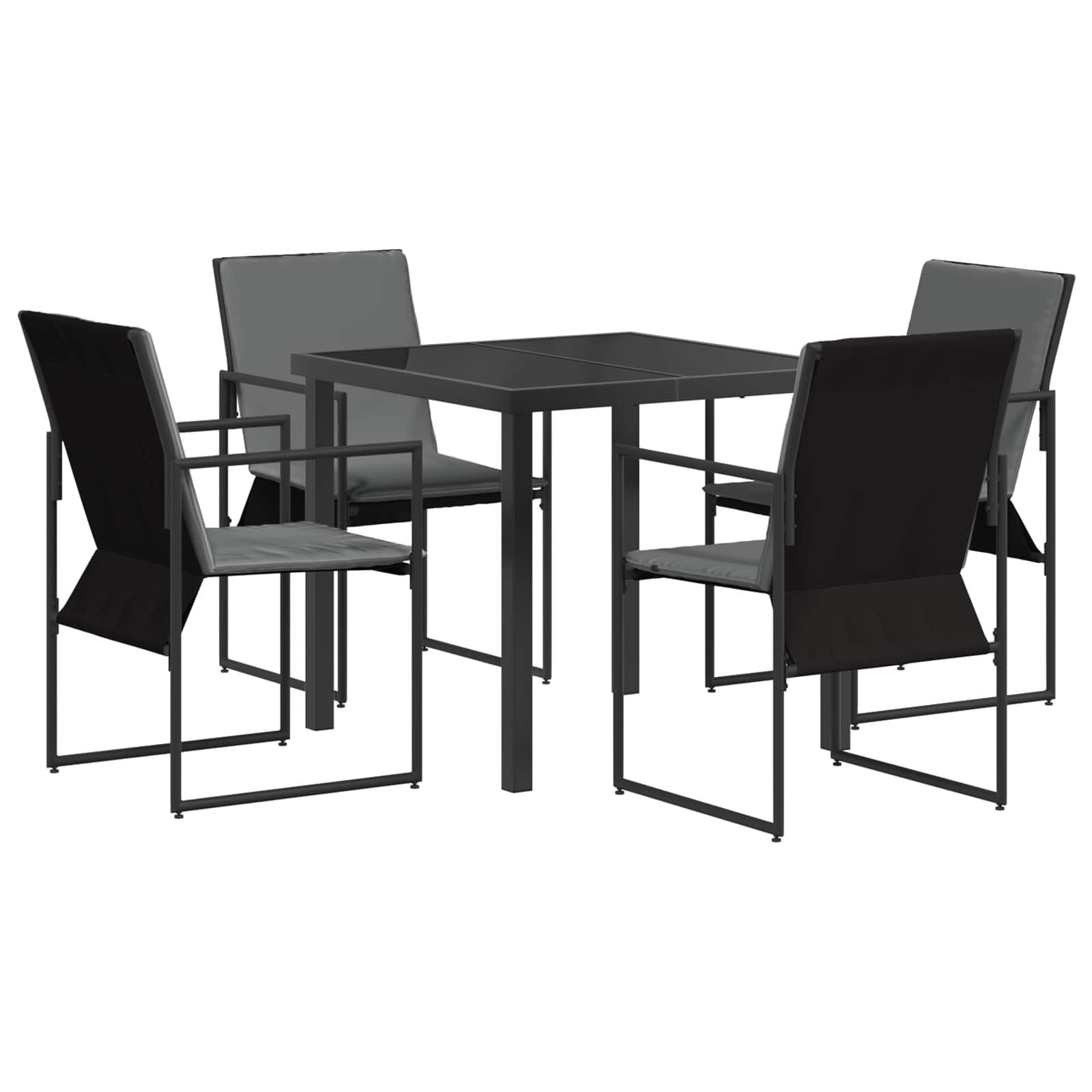 Σέτ φαγητού για κήπο 5 pcs Μαύρο και Ανθρακί 80 x 80 x 73 εκ - Pakobazaar