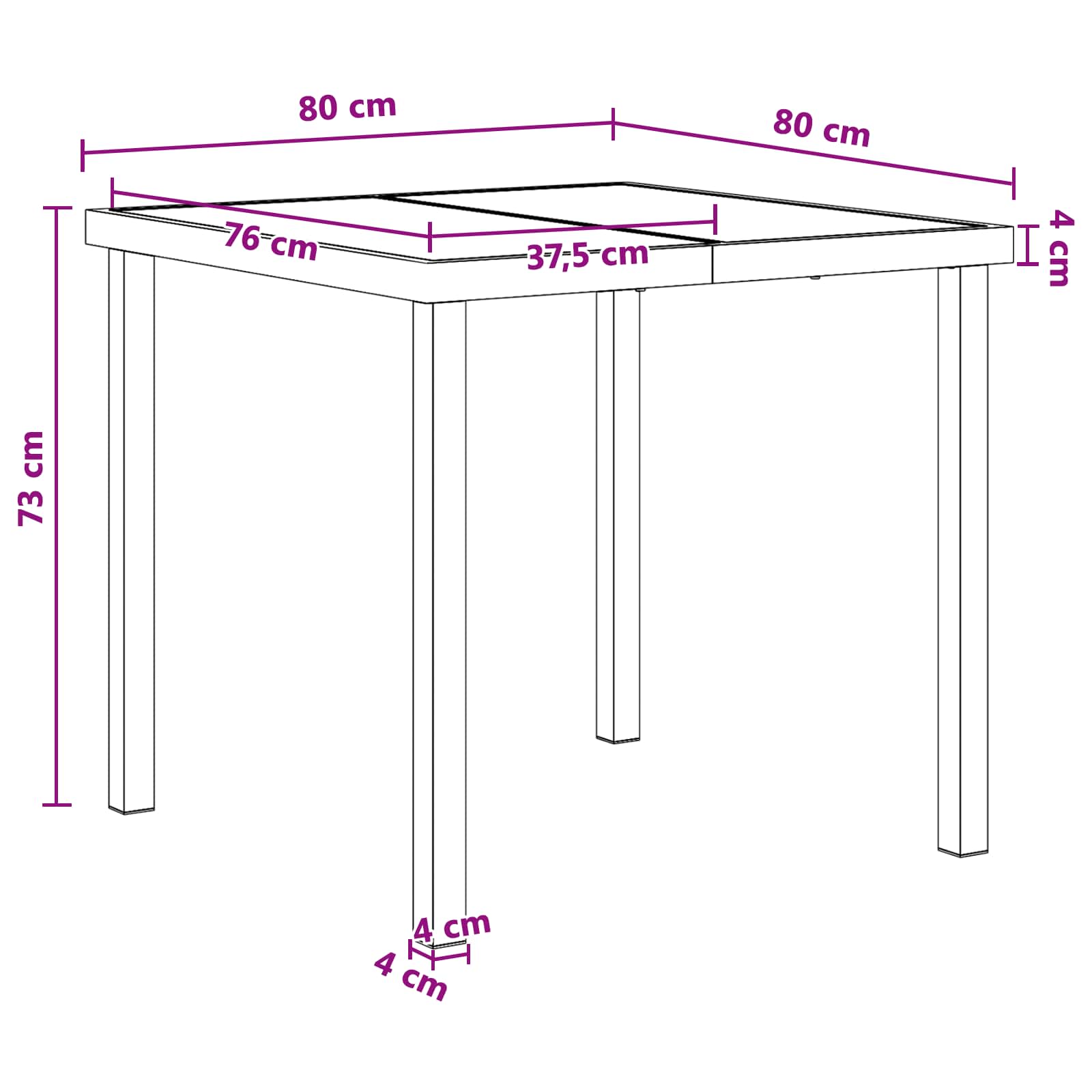 Σέτ φαγητού για κήπο 5 pcs Μαύρο και Ανθρακί 80 x 80 x 73 εκ - Pakobazaar