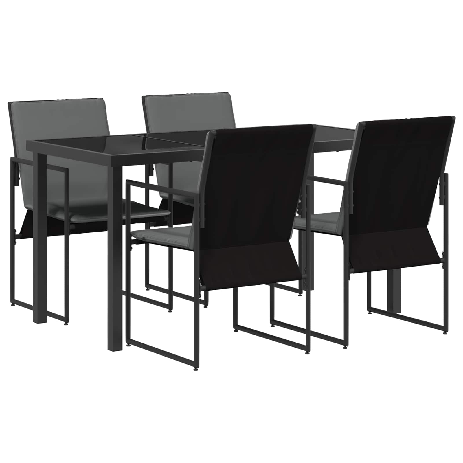 Σέτ φαγητού για κήπο 5 pcs Μαύρο και Ανθρακί 140 x 70 x 73 cm - Pakobazaar