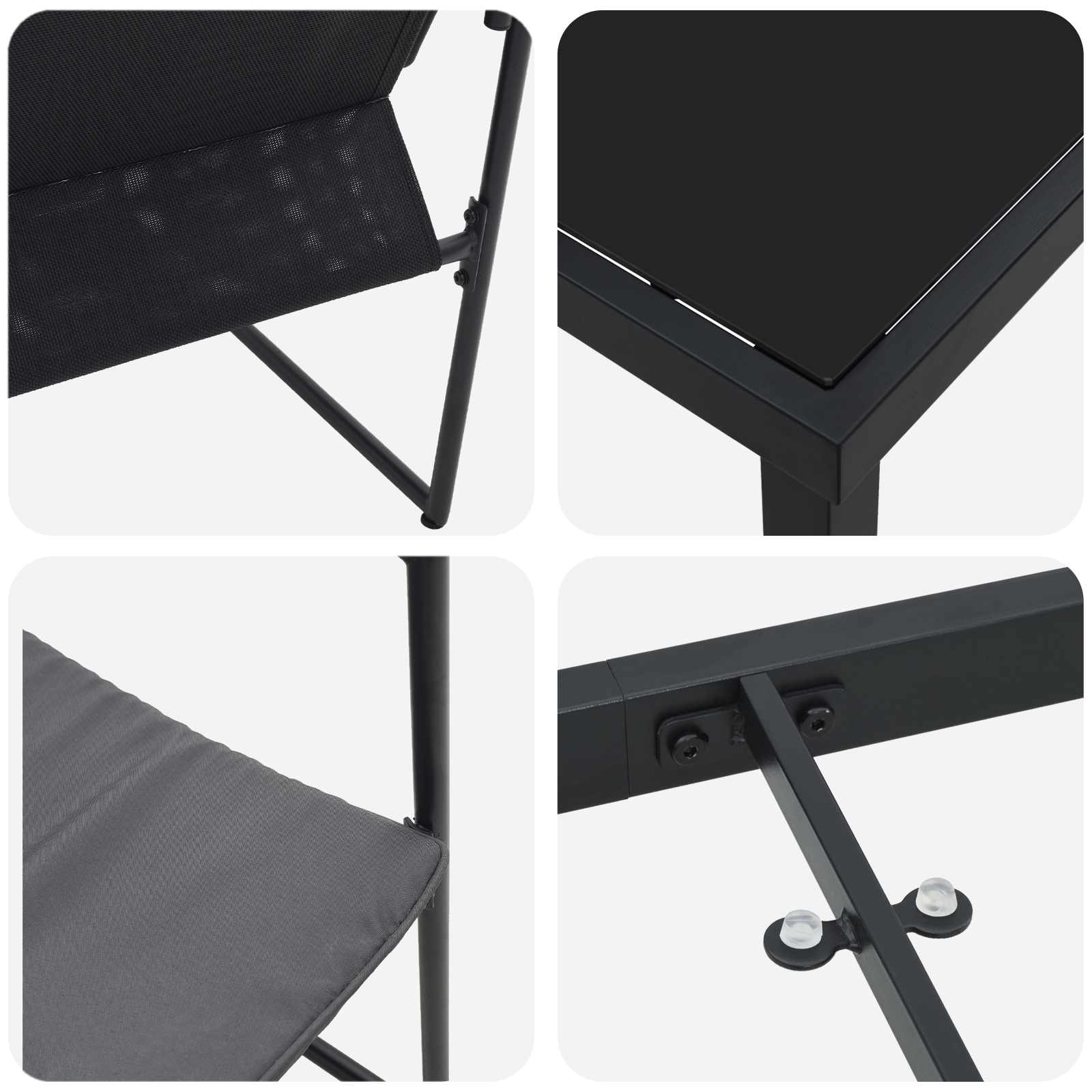 Σέτ φαγητού για κήπο 9 pcs Μαύρο και Ανθρακί 160 x 80 x 73 εκ - Pakobazaar