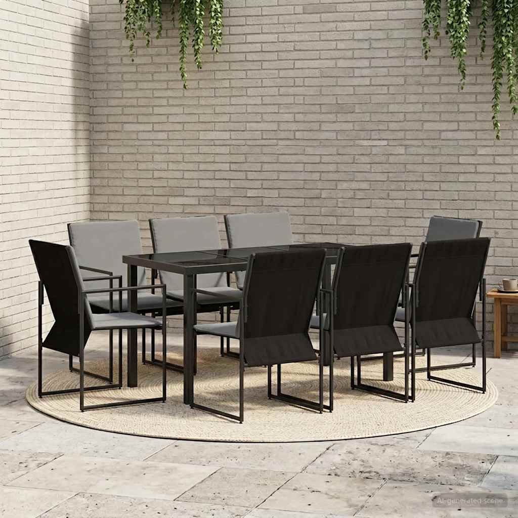 Σέτ φαγητού για κήπο 9 pcs Μαύρο και Ανθρακί 160 x 80 x 73 εκ - Pakobazaar