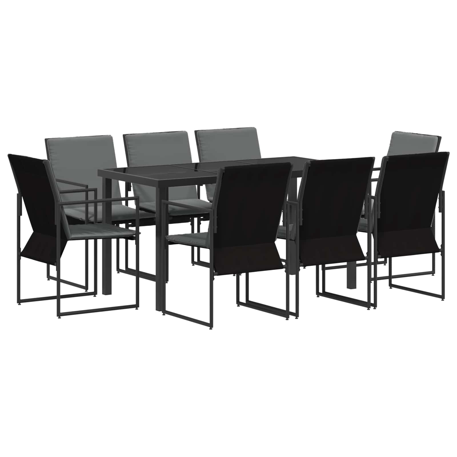 Σέτ φαγητού για κήπο 9 pcs Μαύρο και Ανθρακί 160 x 80 x 73 εκ - Pakobazaar