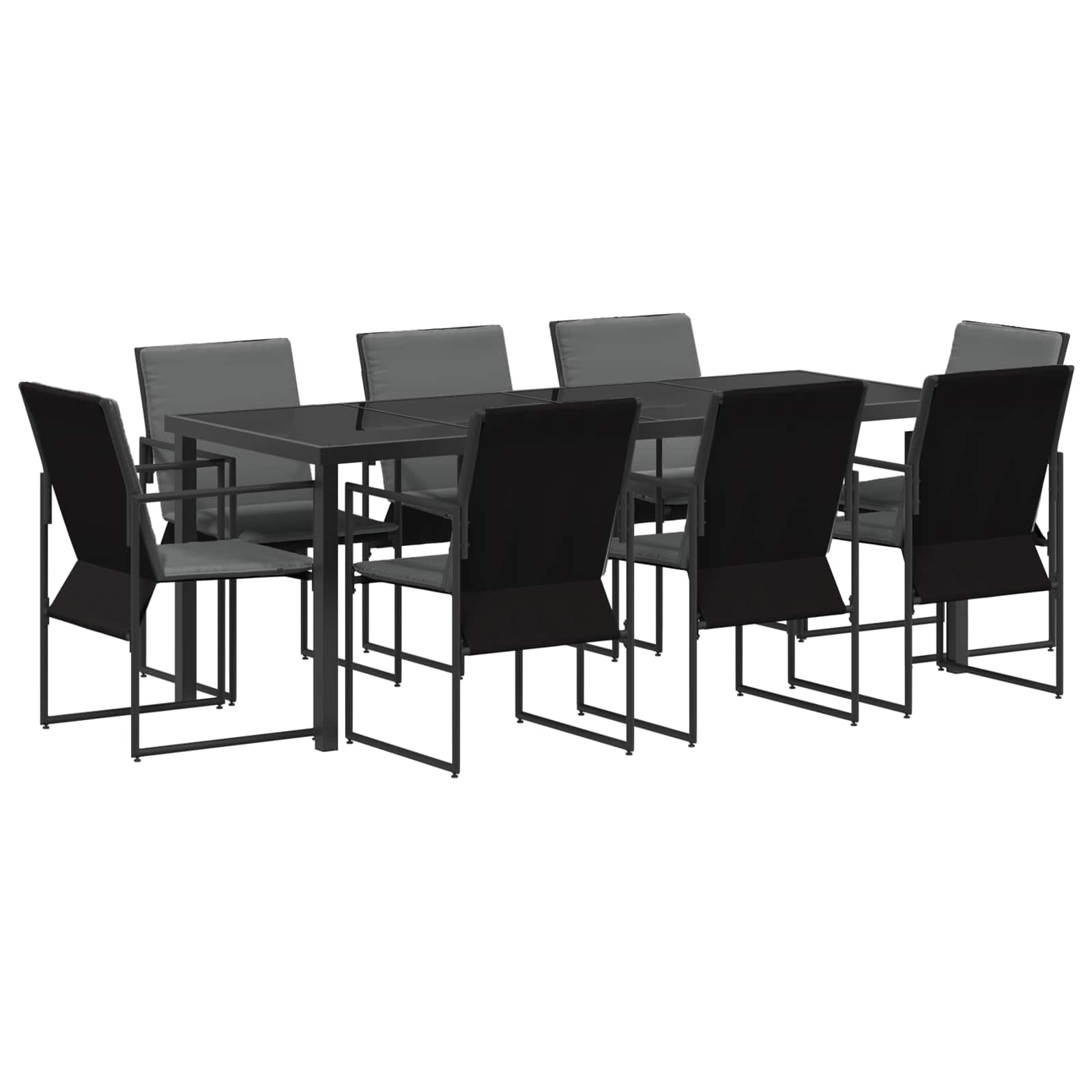 Σέτ φαγητού για κήπο 9 pcs Μαύρο και Ανθρακί 200 x 80 x 73 εκ - Pakobazaar