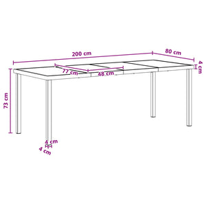 Σέτ φαγητού για κήπο 9 pcs Μαύρο και Ανθρακί 200 x 80 x 73 εκ - Pakobazaar