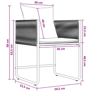 Σέτ φαγητού για κήπο 9 pcs Μαύρο και Ανθρακί 200 x 80 x 73 εκ - Pakobazaar