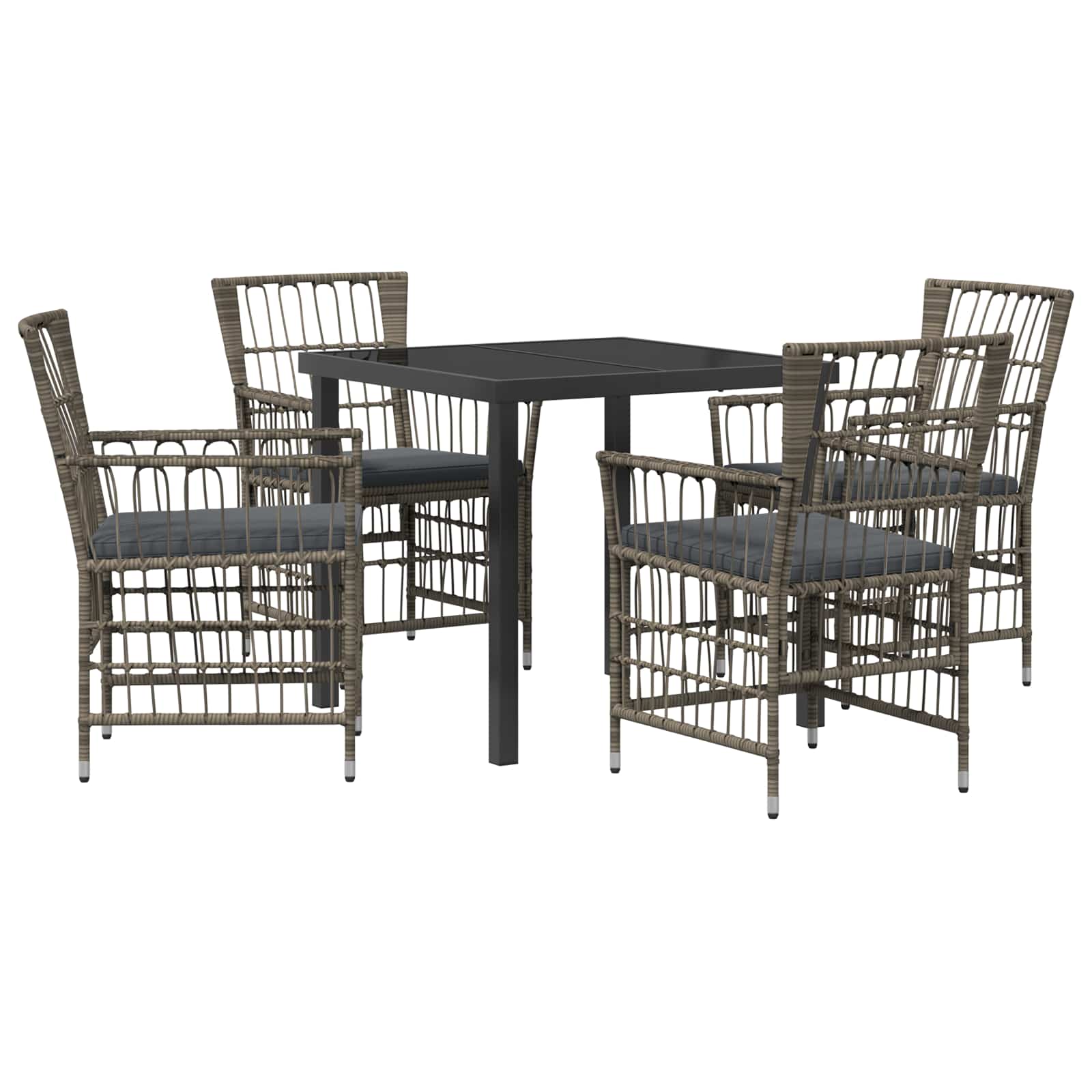 Σετ Εξωτερικής Τραπέζης 5 τμχ. Γκρι συνθετικό ρατάν