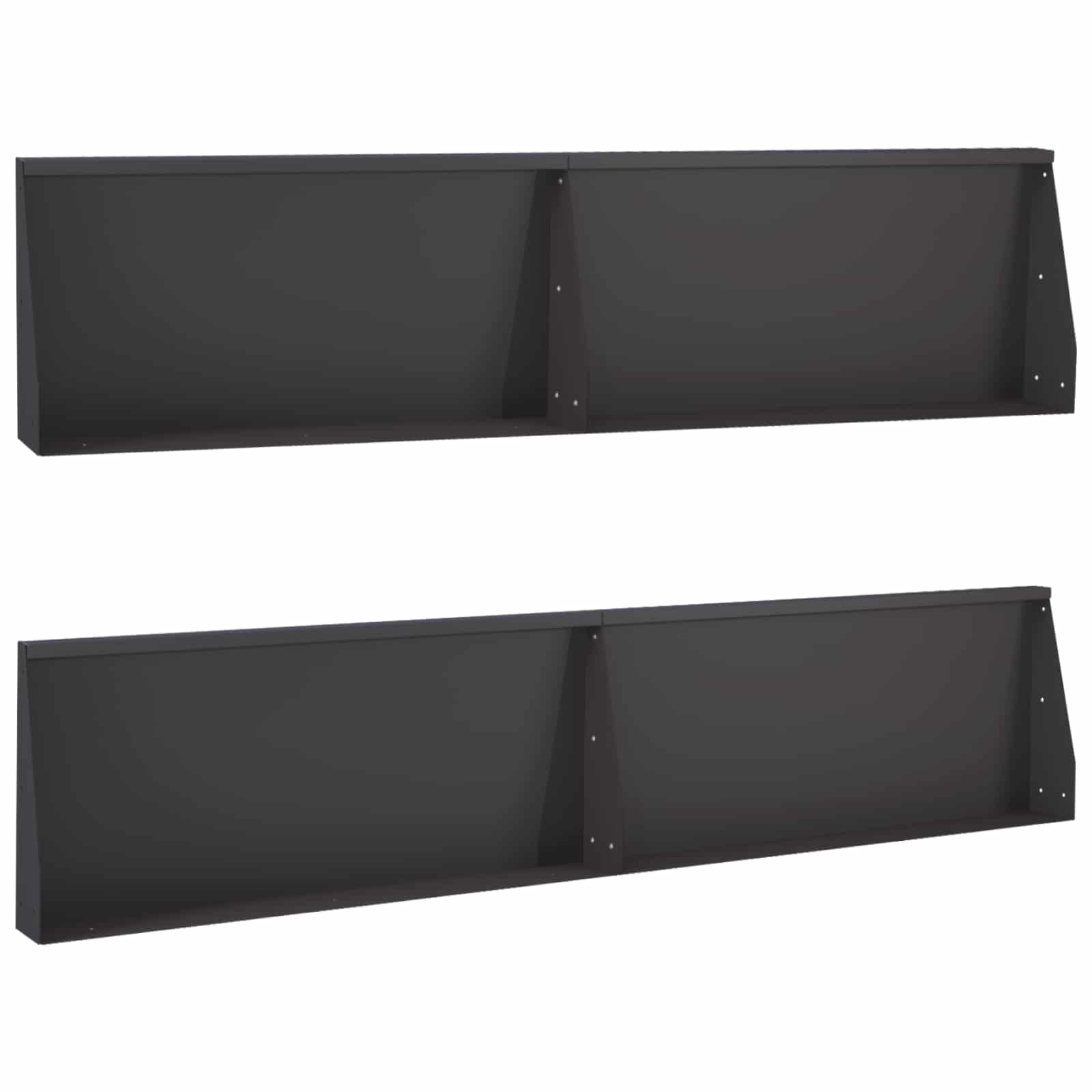 Τοίχος Στήριξης 4 τμχ. 100 x 12 x 30 εκ Ατσάλι Μαύρο - Pakobazaar