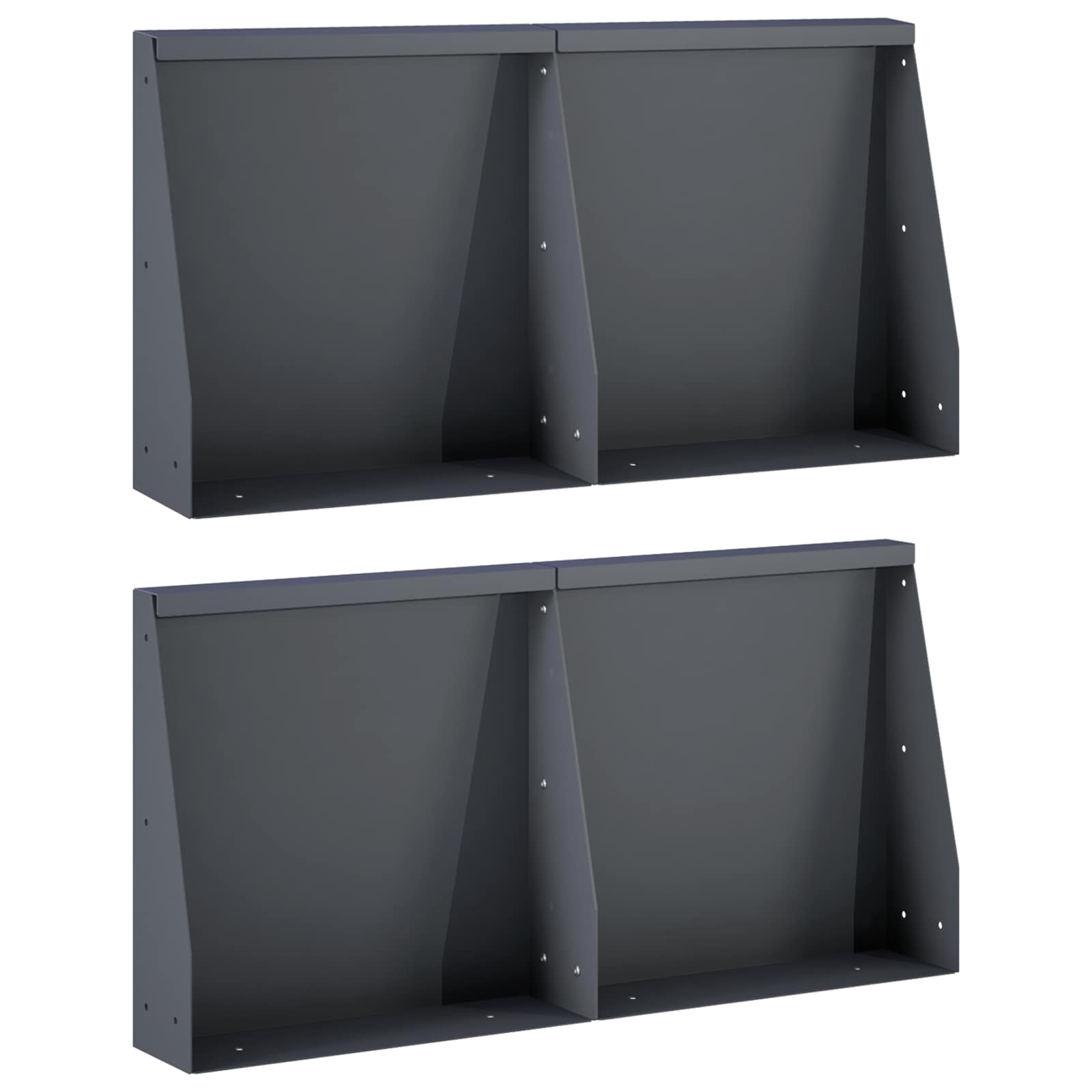 Τοίχος Στήριξης 4 τμχ. 40 x 12 x 30 εκ. Ατσάλι Ανθρακί - Pakobazaar