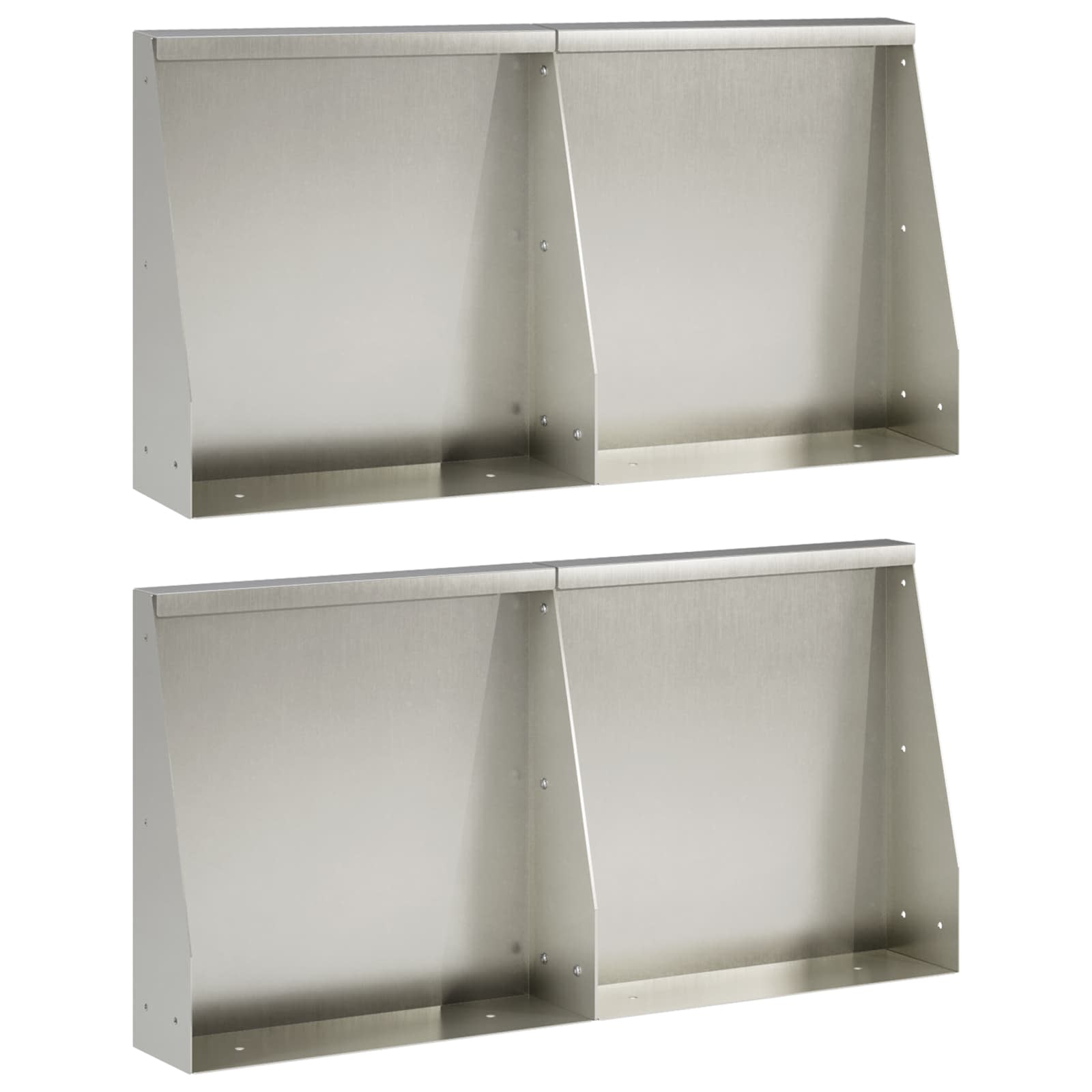 Τοίχος Στήριξης 4 τμχ. 40 x 12 x 30 εκ. Ανοξείδωτο Ατσάλι Ασημί - Pakobazaar