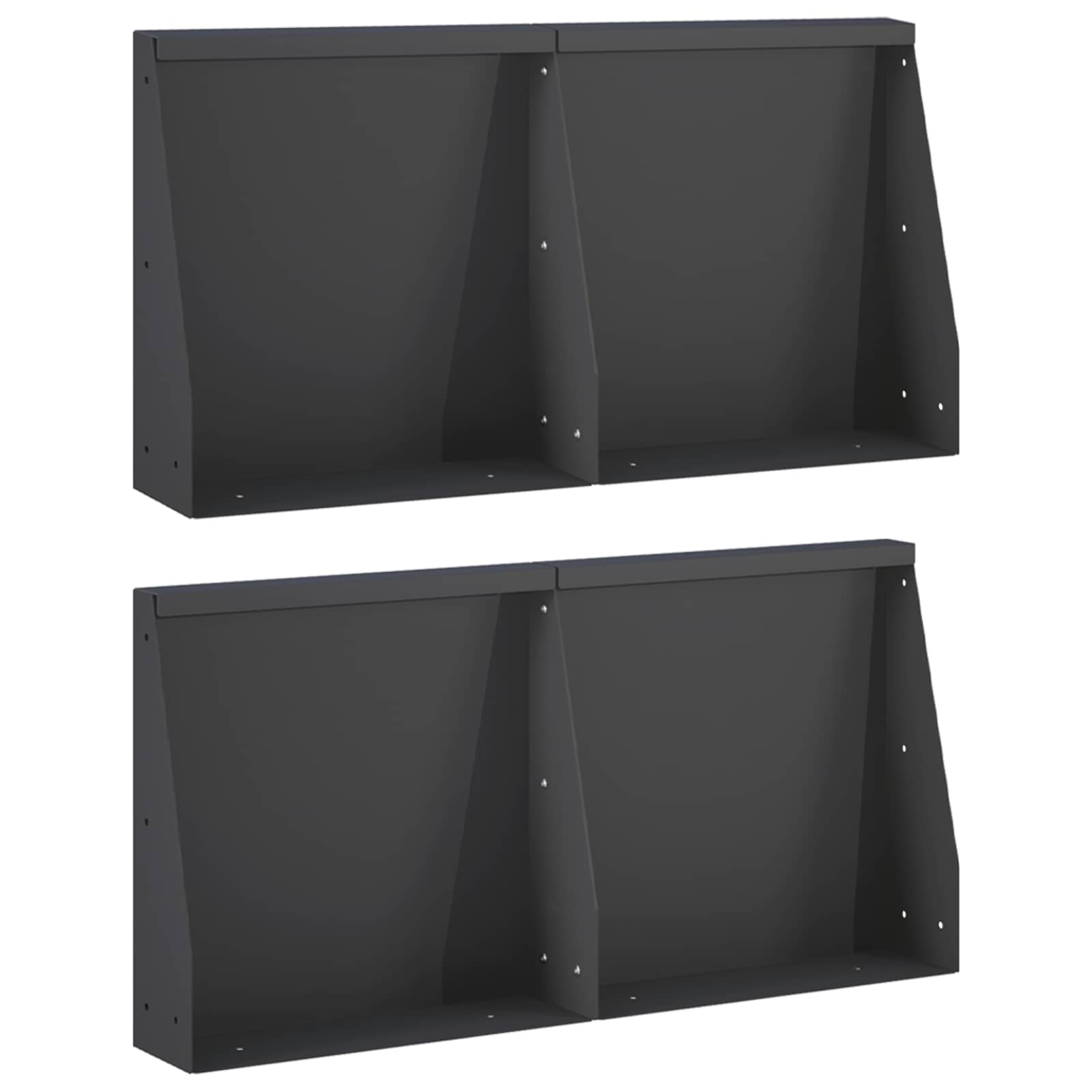Τοίχος Στήριξης 4 τμχ. 40 x 12 x 40 εκ. Ατσάλι Μαύρο - Pakobazaar