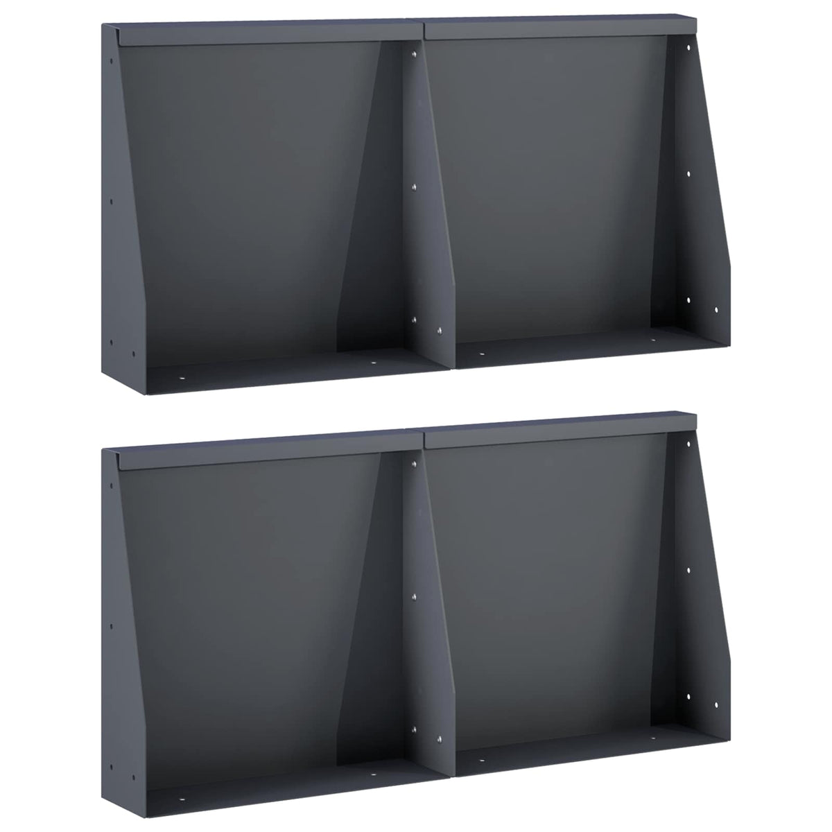 Τοίχος Στήριξης 4 τμχ. 40 x 12 x 50 εκ. Ατσάλι Ανθρακί - Pakobazaar