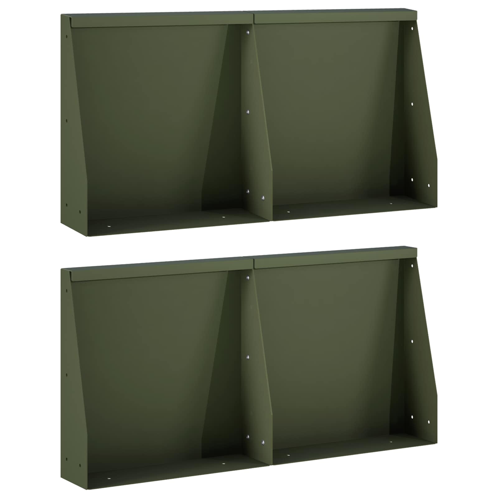 Τοίχος Στήριξης 4 τμχ. 40 x 12 x 50 εκ. Ατσάλι Λαδί - Pakobazaar