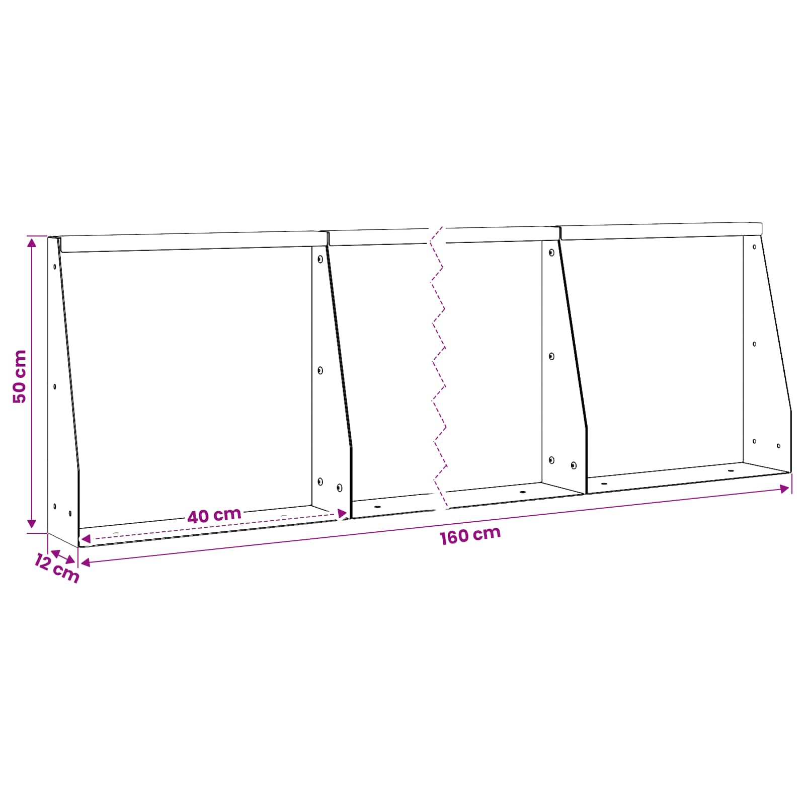 Τοίχος Στήριξης 4 τμχ. 40 x 12 x 50 εκ. Γαλβανισμένος Χάλυβας