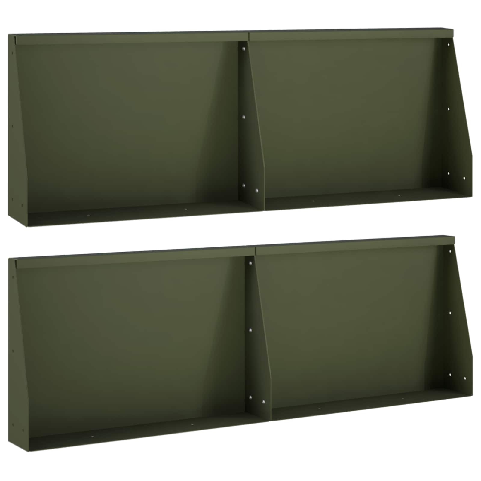 Τοίχος Στήριξης 4 τμχ. 60 x 12 x 30 εκ Ατσάλι Λαδί - Pakobazaar